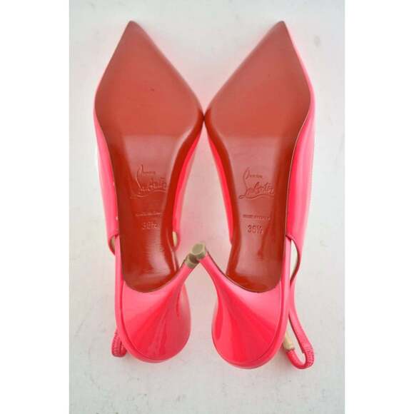 Christian Louboutin Clare Sling 80 Rose Pink Patent Slingback Heel Pump 36.5 - Picture 12 of 12